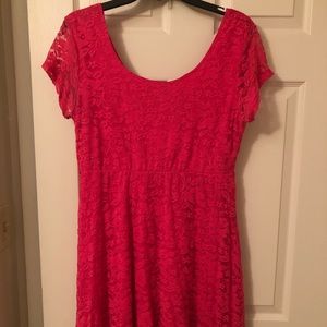 Bright pink lace dress
